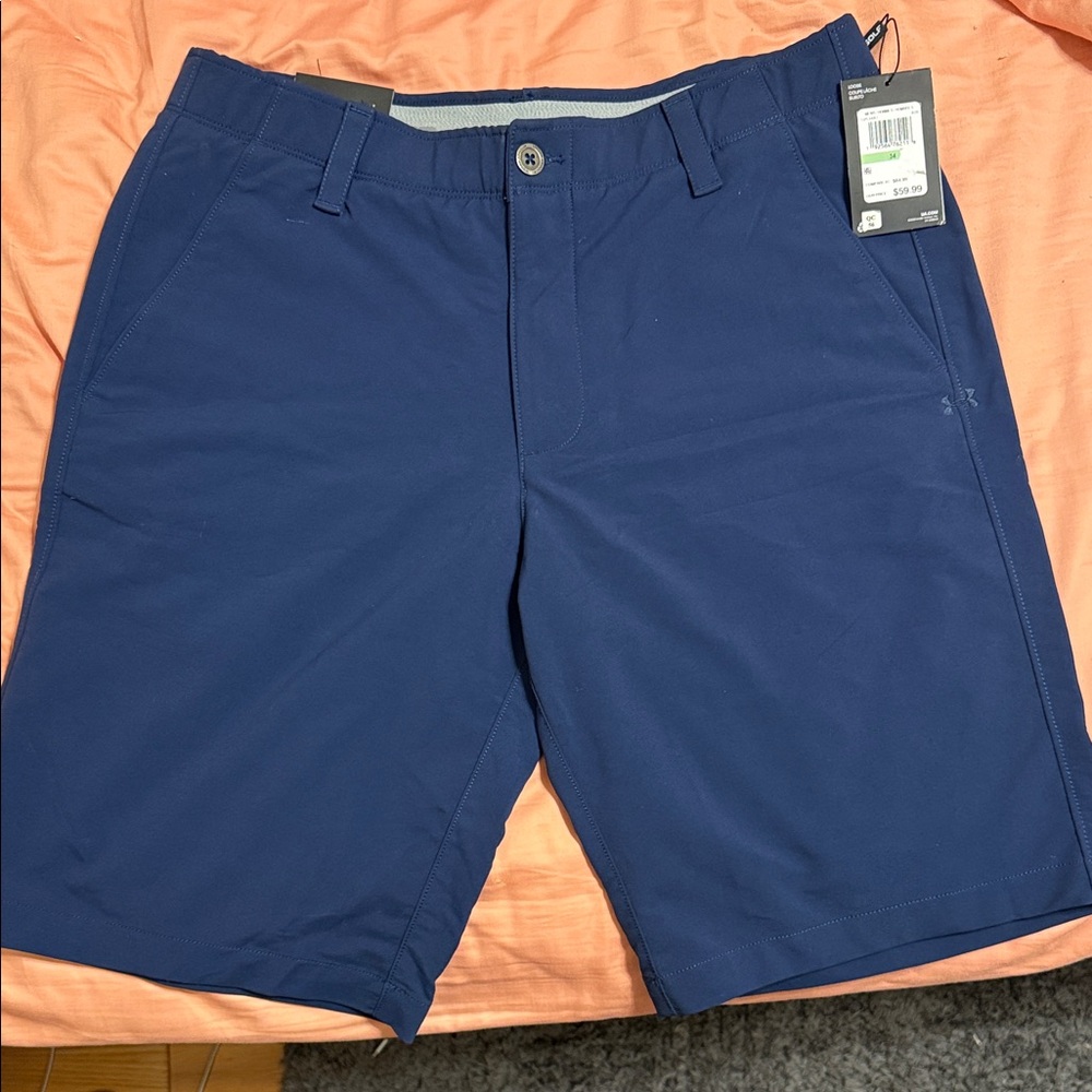 Under Armour Navy Flat Front Shorts